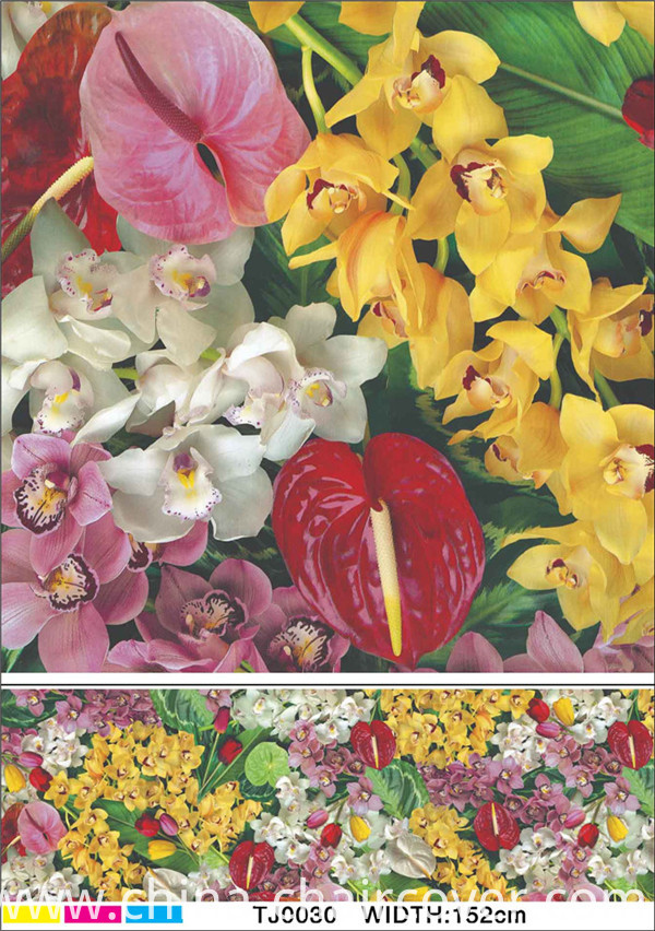 Square Shape PVC White Film Printed Tablecloth for Home/Party